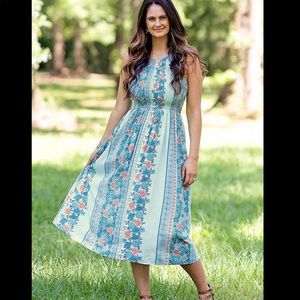 Matilda Jane Floral Light Blue and Pink Dress